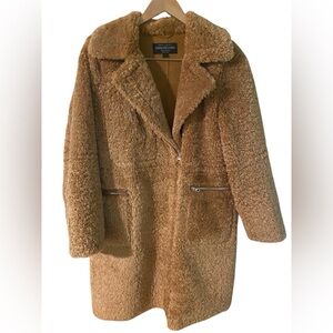 Fabulous Furs Donna Salyers Coat Teddy Bear Jacket Women’s Size Small Brown NEW